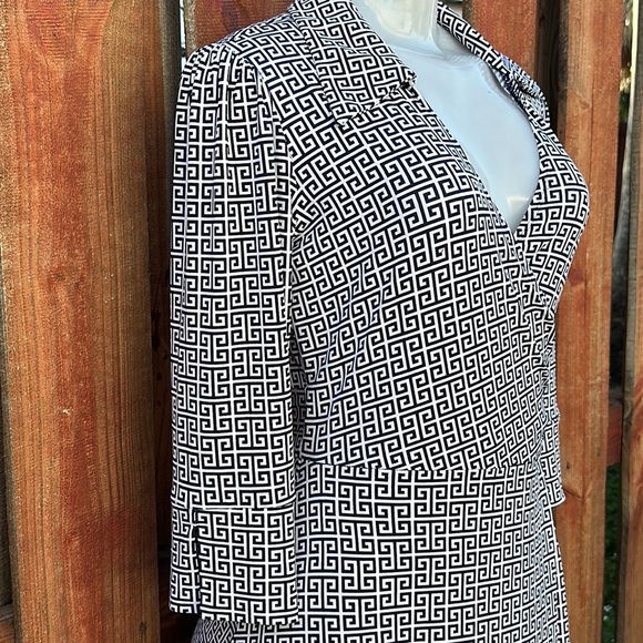 Laundry By Shelly Signal Women's Black/White Patterned Dress Wrap Size XS - Picture 5 of 12